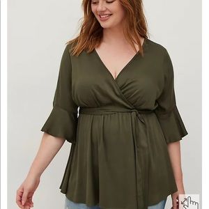 Torrid Green Blouse Size 3